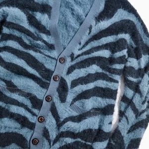Urban Outfitters Fuzzy Tiger Print Cardigan